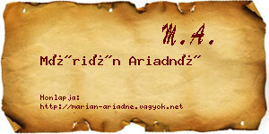 Márián Ariadné névjegykártya